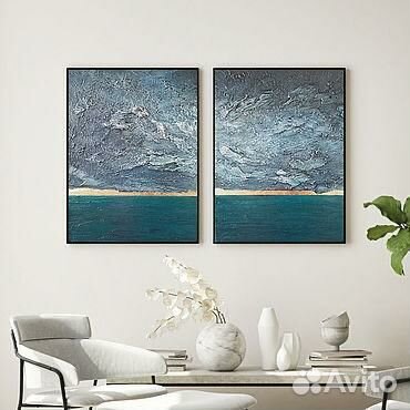 Море картина на холсте большая интерьерная текстур