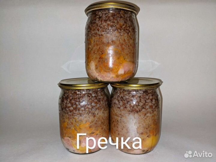 Тушёнка домашняя + каши со свининой