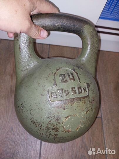Гиря 24 кг Логотип К.Л.З. Украина СССР музейная