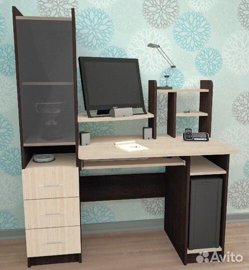 Стол Компьютерный (кл 2.1 со стеклом) Феникс