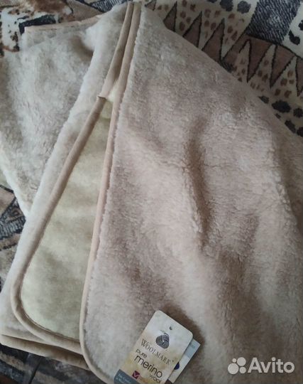 Плед из овечьей шерсти мериноса новый