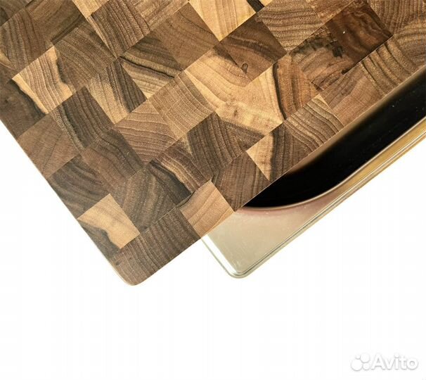 Торцевая разделочная доска с гастроемкостью орех