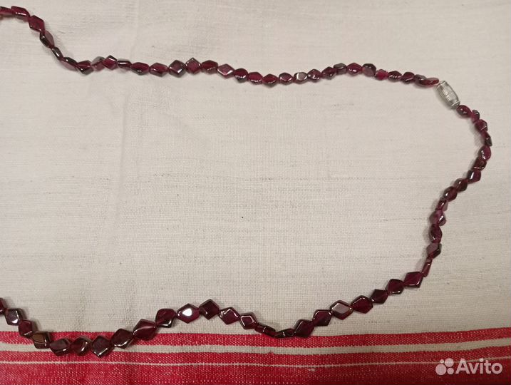 Старинные бусы СССР из натурального граната