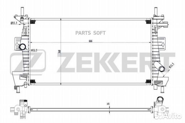 Радиатор охлаждения двигателя Ford C-Max II 10- Focus III 10- zekkert MK1539