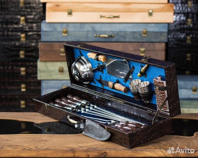 Набор шампуров в коробе подарочный