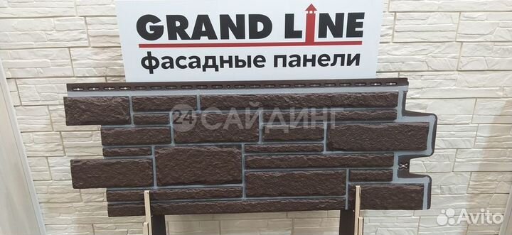 Фасадные панели Grand Line Камелот design Шоколадный, шов RAL 7006