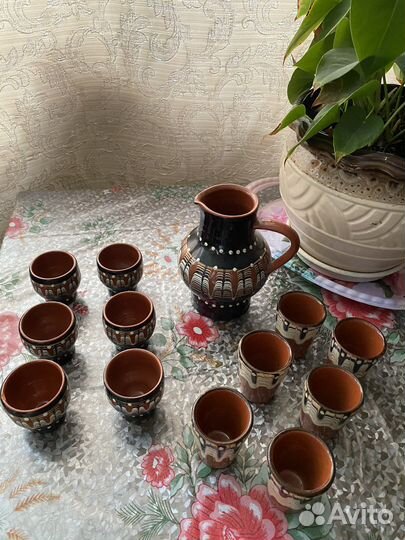 Набор кувшин и стаканы керамика