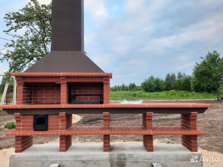 Печь барбекю с мангалом модель 730s