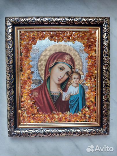 Иконы в янтарной крошке