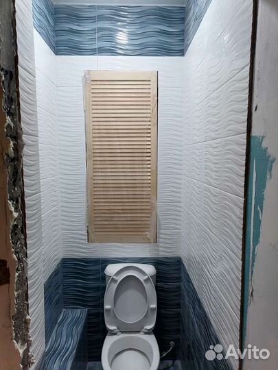 Отделка ванны, водопровод, штукатурка, потолок, эл