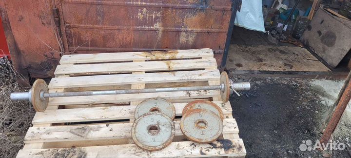 Штанга гриф блины бу