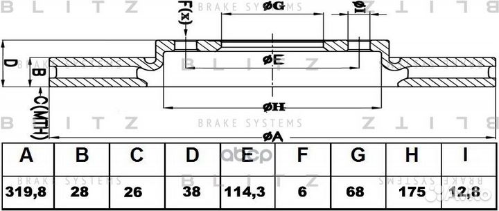 Диск тормозной BS0250 Blitz