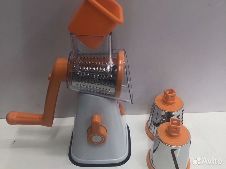 Ручная терка для овощей белая с оранжевым