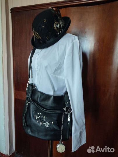 Сумка стимпанк аксессуар натуральная кожа