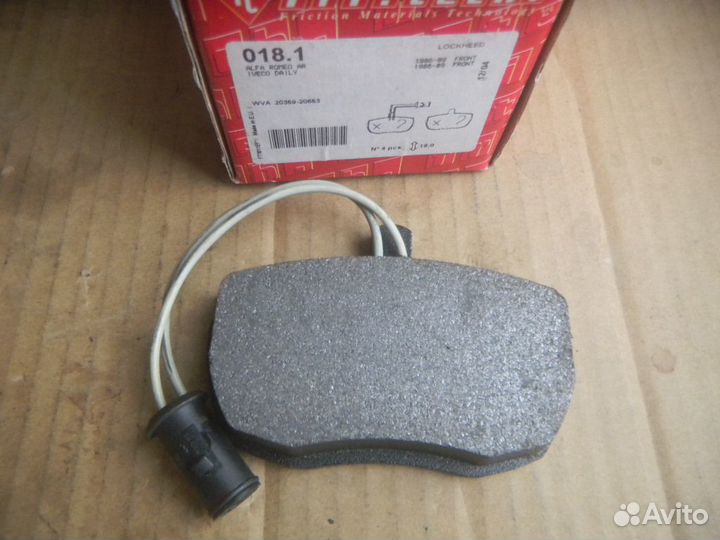 F.018.1 Колодки Торм пер Alfa Romeo AR/Ивekо 78-89