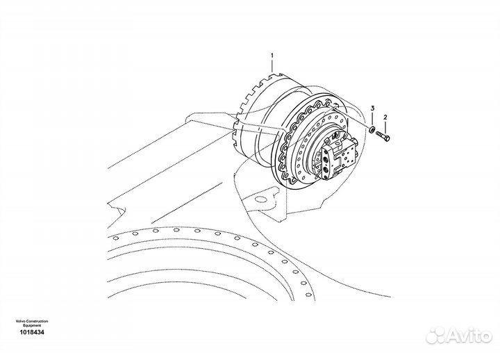 Редуктор хода в сборе с гидромотором Volvo EC140B Prime