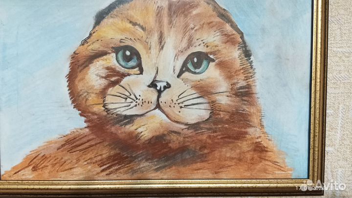 Картина котик пастель