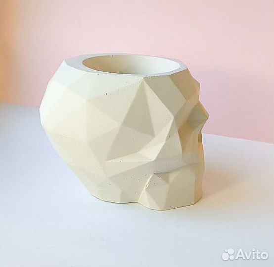 Череп кашпо гипс под суккуленты оганайзер