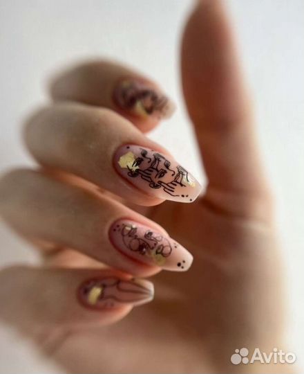 Наращивание Маникюр Звёздная