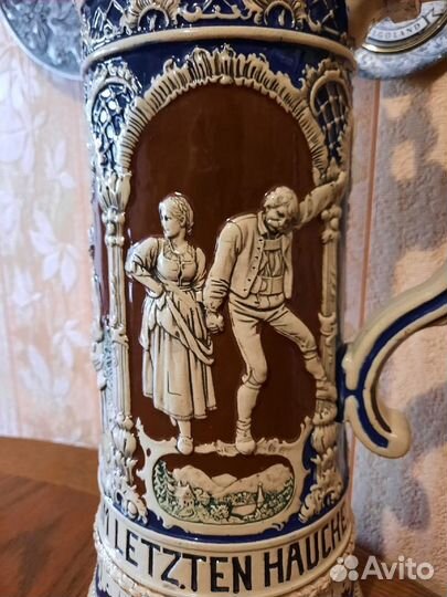 Антикварная немецкая пивная кружка 3 литра