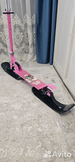 Самокат-снегокат детский двухколесный для девочки