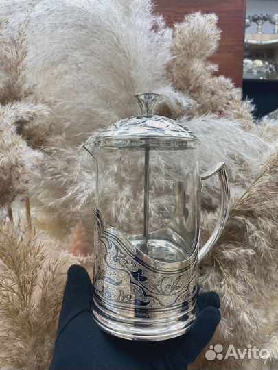 Френч пресс из серебра на 600 мл