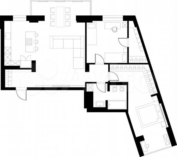 3-к. квартира, 100 м², 12/16 эт.