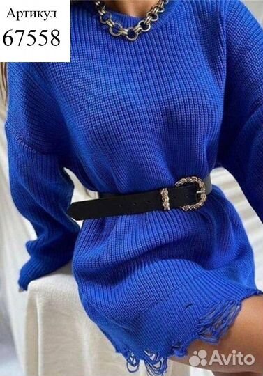 Платье туника вязаное