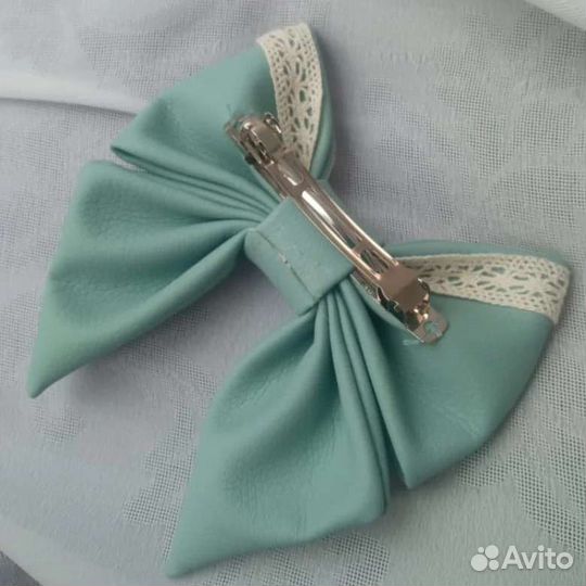 Бантики на заказ из экокожи, велюра