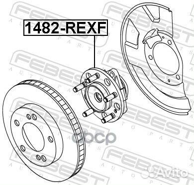 Ступица с подшипником ssangyoung rexton 02- пер