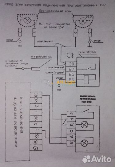 Комплект для подключения противотуманных фар LADA