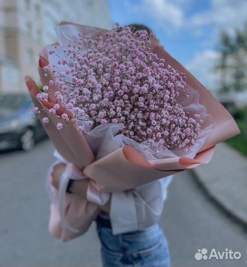 Букеты из Разных Цветов Гипсофилы. Доставка Цветов