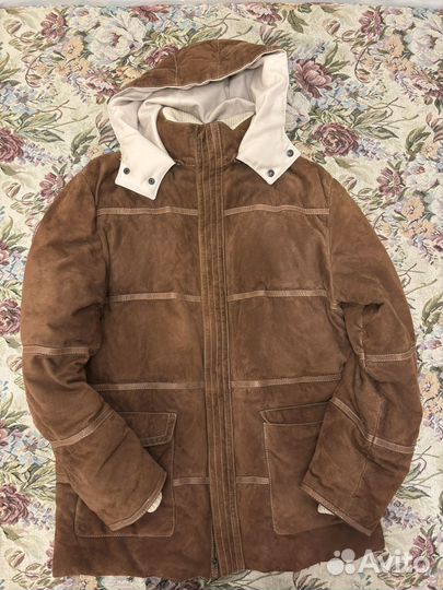 Замшевый пуховик италия salfra