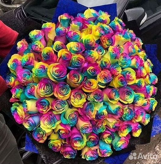 Радужные розы Доставка цветов Букеты