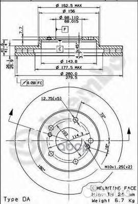 Диск тормозной Standard перед 09793310 Brembo