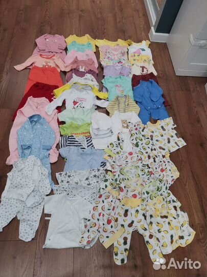 Вещи пакетом от 62 по 74 размер. 55 шт