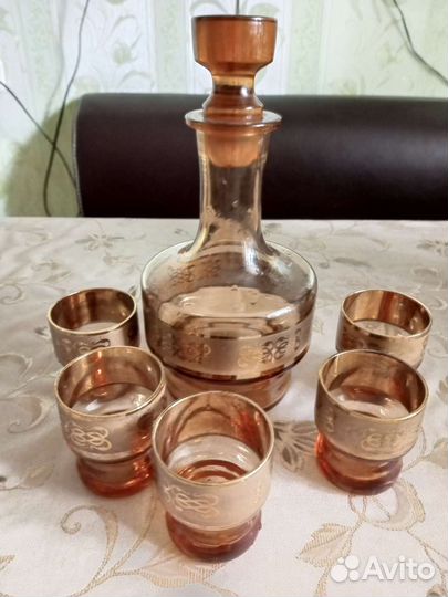 Графин со стопками 60 г. Богемия СССР