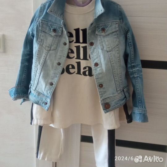 Джинсовая куртка детская122см),костюм Zara 128см)