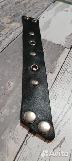 Браслет из кожи Рок стиль панк метал