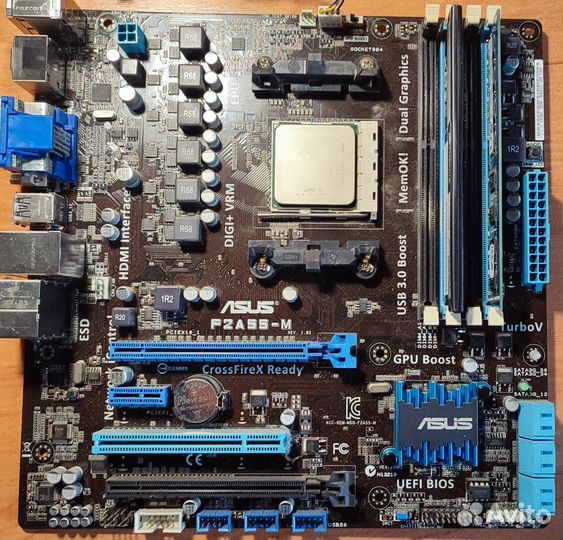 Мат. плата asus F2A55-M + AMD A4-5300 + озу 8G