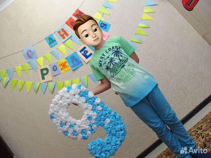 Цифры надувные и с цветами на день рождения