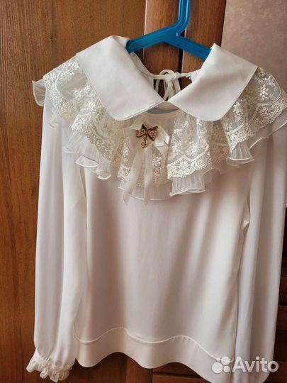 Блузка белая для девочек 152