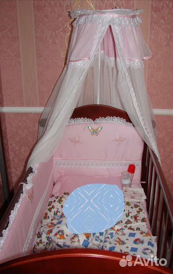 Боотики в кроватку с балдахином+ Постельное белье