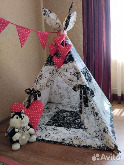 Детская игровая палатка Вигвам Белый тюльпан