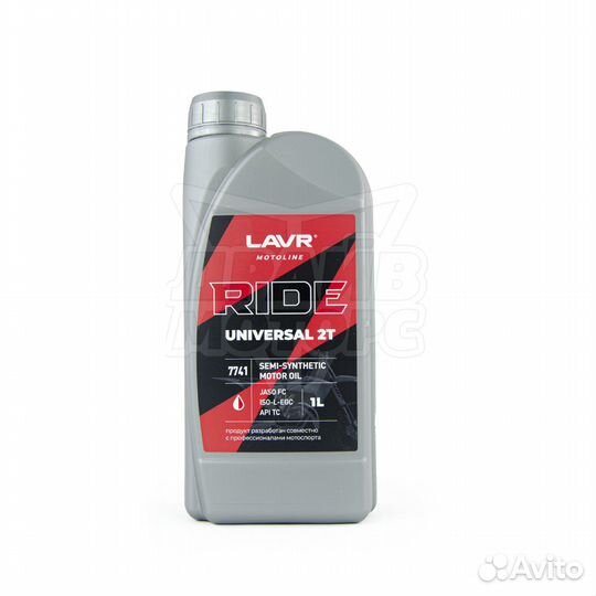 Моторное масло lavr moto ride universal 2Т FC, 1 л