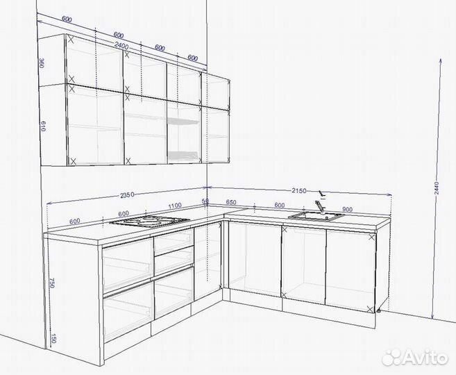 Кухни по индивидуальному заказу