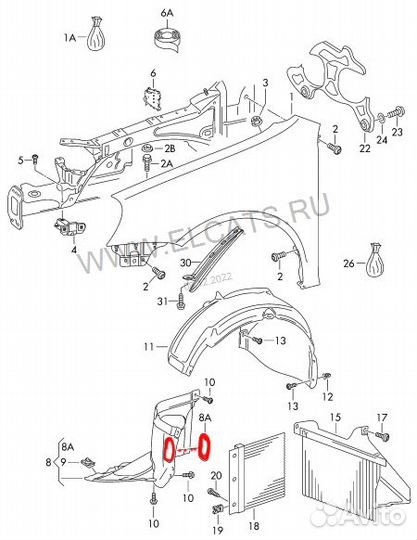 Крышка локера колесной арки правой
