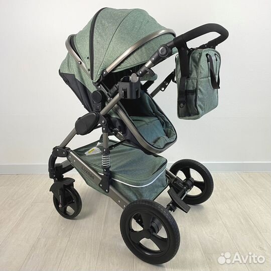 Детская коляска Luxmom 555 2в1 зеленый