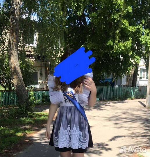 Белый школьный фартук рост 155