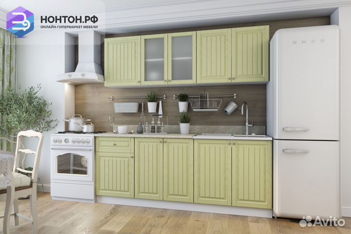 Кухня Хозяюшка 2.0 м фисташка